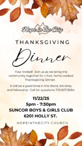 hope in the city thanksgiving flyer